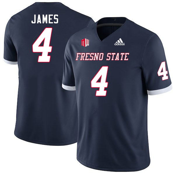 Men #4 Chedon James Fresno State Bulldogs College Football Jerseys Stitched-Navy